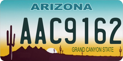 AZ license plate AAC9162