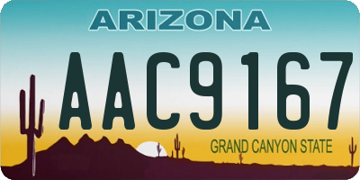 AZ license plate AAC9167