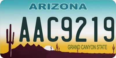 AZ license plate AAC9219