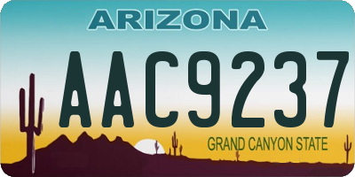 AZ license plate AAC9237