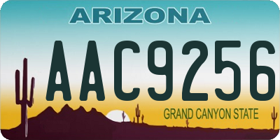 AZ license plate AAC9256