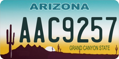 AZ license plate AAC9257