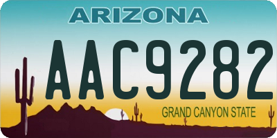 AZ license plate AAC9282