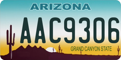 AZ license plate AAC9306