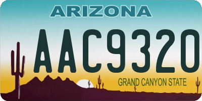 AZ license plate AAC9320