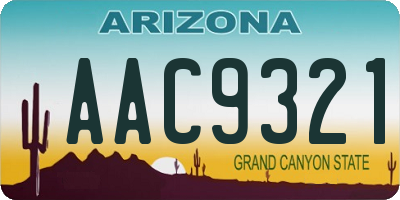 AZ license plate AAC9321