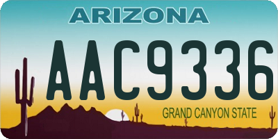 AZ license plate AAC9336