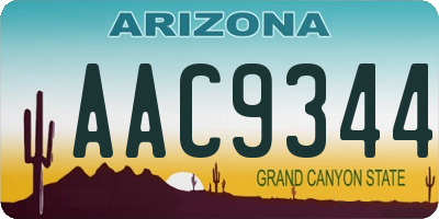 AZ license plate AAC9344