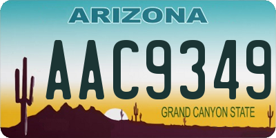 AZ license plate AAC9349