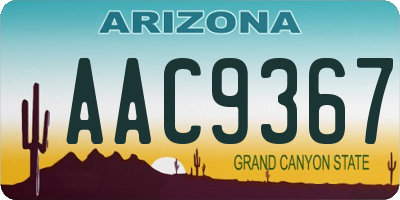 AZ license plate AAC9367