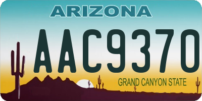 AZ license plate AAC9370