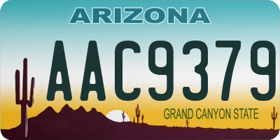 AZ license plate AAC9379