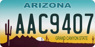 AZ license plate AAC9407