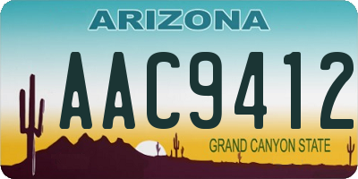 AZ license plate AAC9412