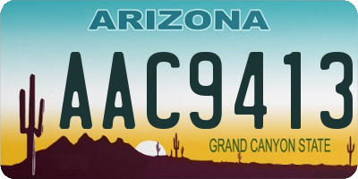AZ license plate AAC9413