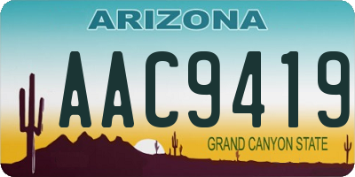 AZ license plate AAC9419