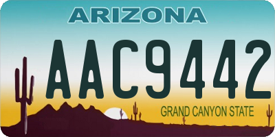 AZ license plate AAC9442