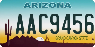 AZ license plate AAC9456
