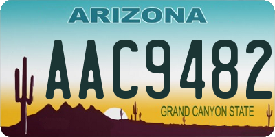 AZ license plate AAC9482