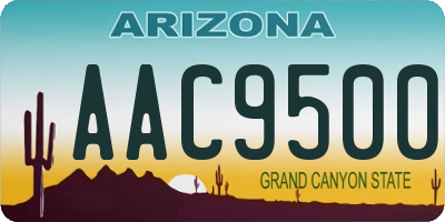 AZ license plate AAC9500