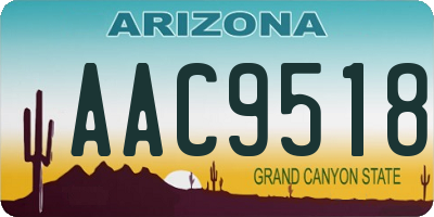 AZ license plate AAC9518