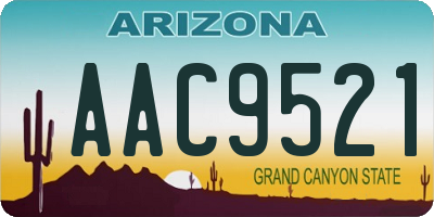 AZ license plate AAC9521