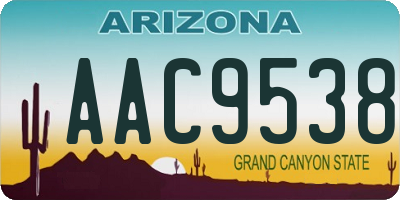 AZ license plate AAC9538