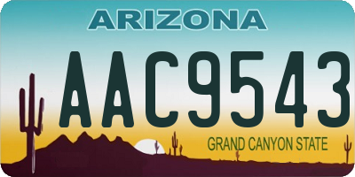 AZ license plate AAC9543