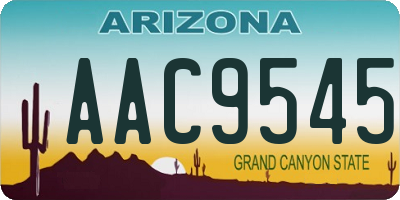 AZ license plate AAC9545