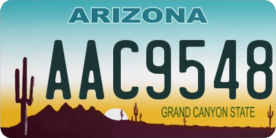 AZ license plate AAC9548