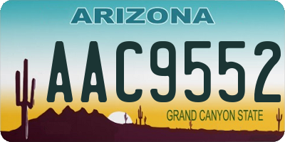 AZ license plate AAC9552