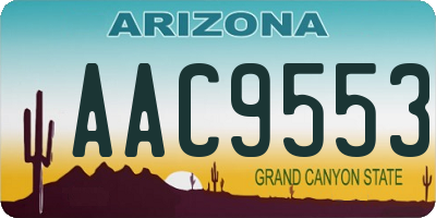 AZ license plate AAC9553