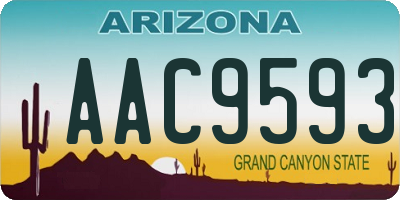 AZ license plate AAC9593