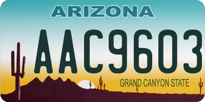 AZ license plate AAC9603