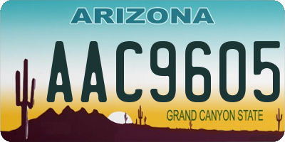AZ license plate AAC9605