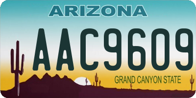 AZ license plate AAC9609