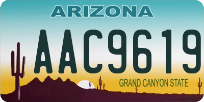 AZ license plate AAC9619