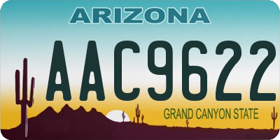 AZ license plate AAC9622
