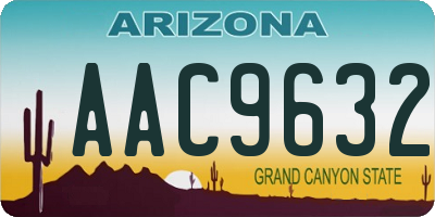 AZ license plate AAC9632