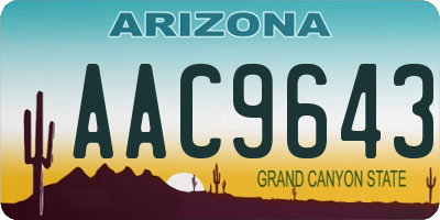 AZ license plate AAC9643