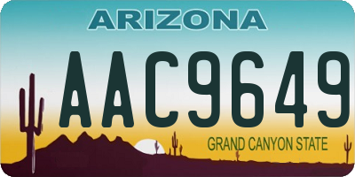 AZ license plate AAC9649