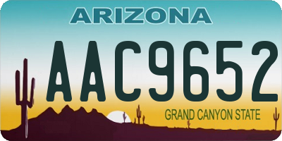 AZ license plate AAC9652