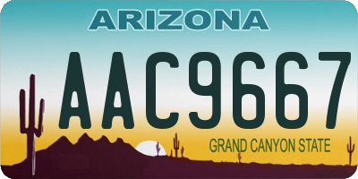 AZ license plate AAC9667