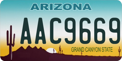 AZ license plate AAC9669