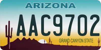 AZ license plate AAC9702