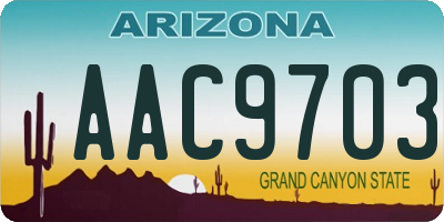 AZ license plate AAC9703