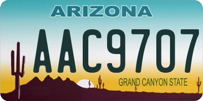AZ license plate AAC9707