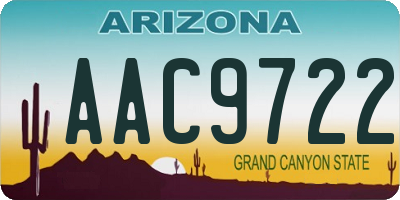 AZ license plate AAC9722