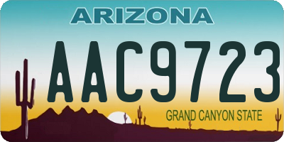 AZ license plate AAC9723