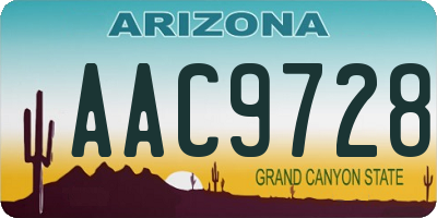 AZ license plate AAC9728